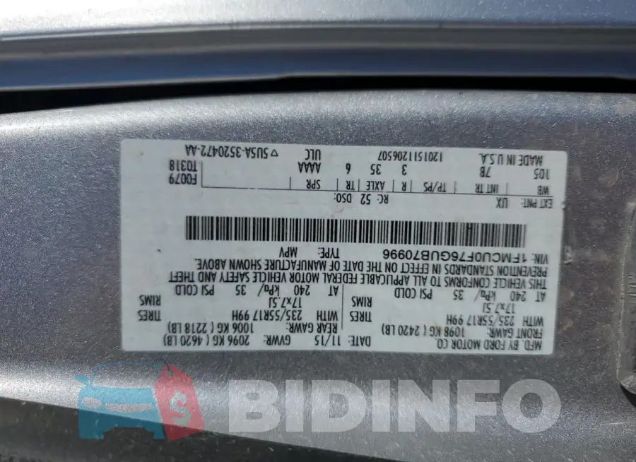 1FMCU0F76GUB70996 Photo# 14