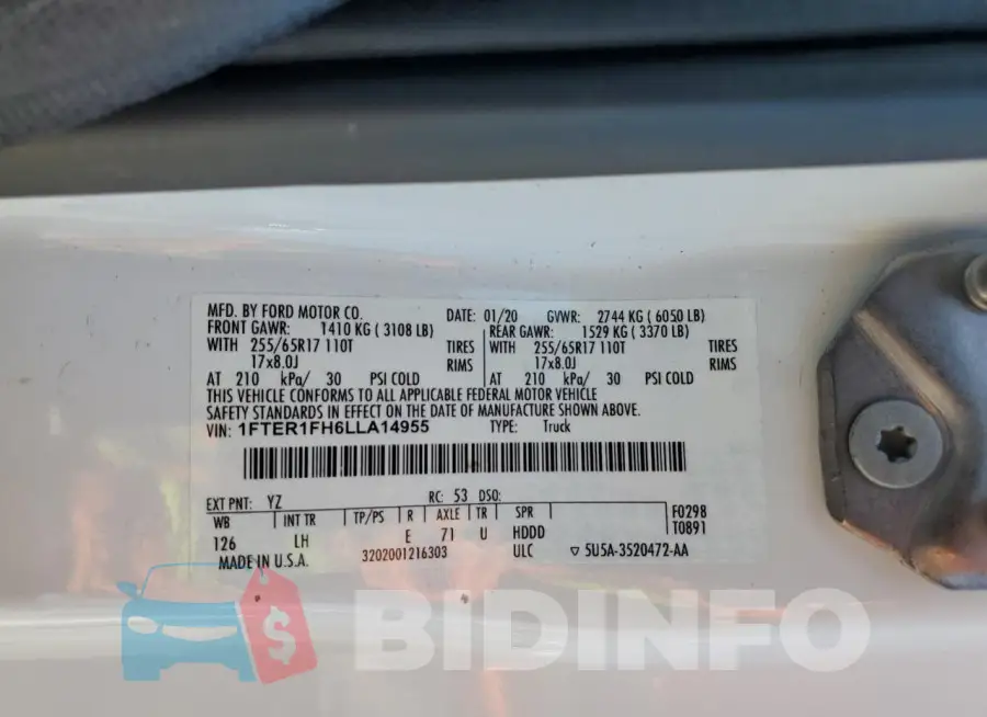 1FTER1FH6LLA14955 Photo# 12