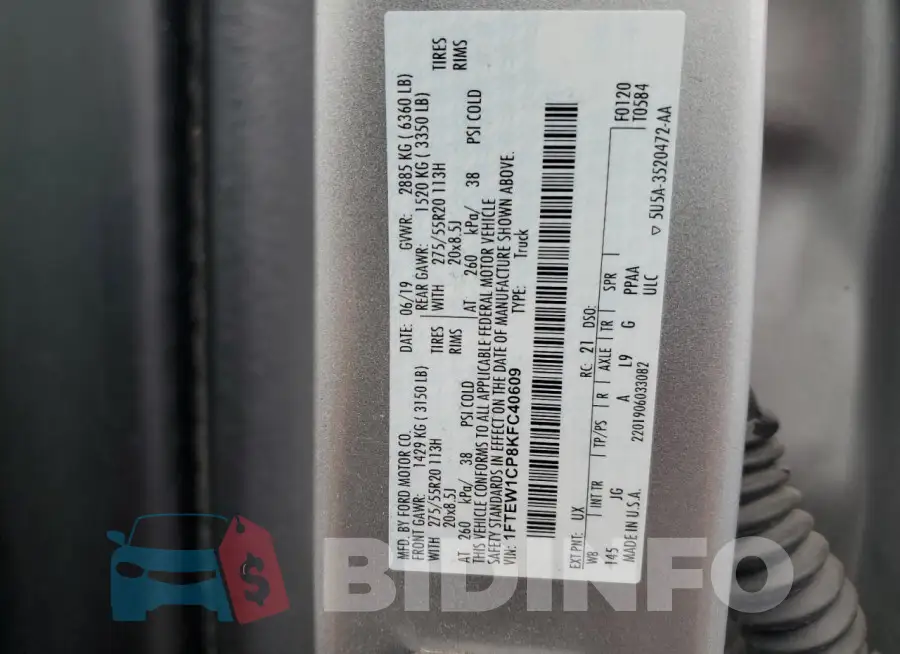1FTEW1CP8KFC40609 Photo# 12