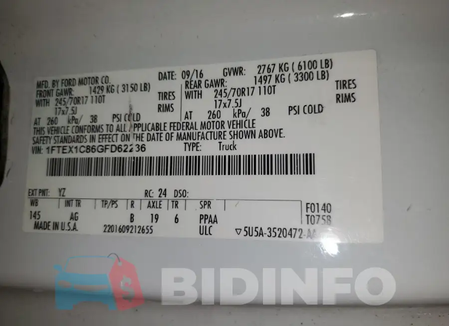 1FTEX1C86GFD62236 Photo# 12