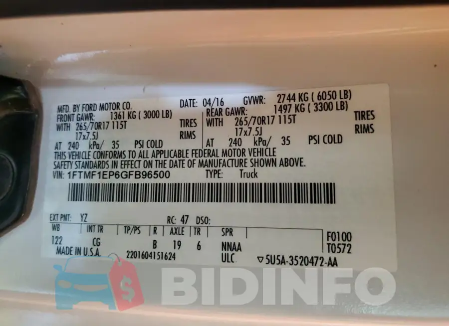 1FTMF1EP6GFB96500 Photo# 12