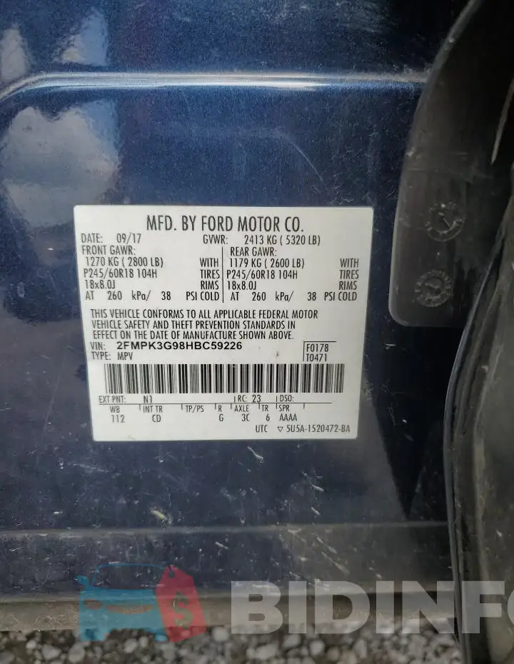 2FMPK3G98HBC59226 Photo# 13