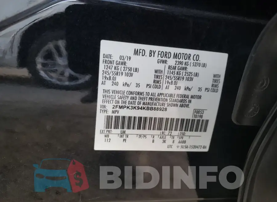 2FMPK3K94KBB88928 Photo# 13