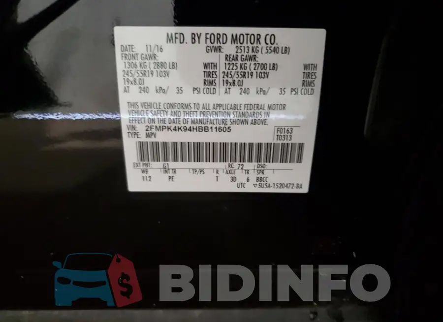 2FMPK4K94HBB11605 Photo# 13