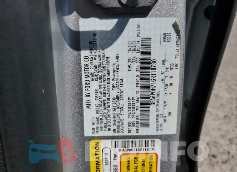 3FA6P0H71GR118730 Photo# 13