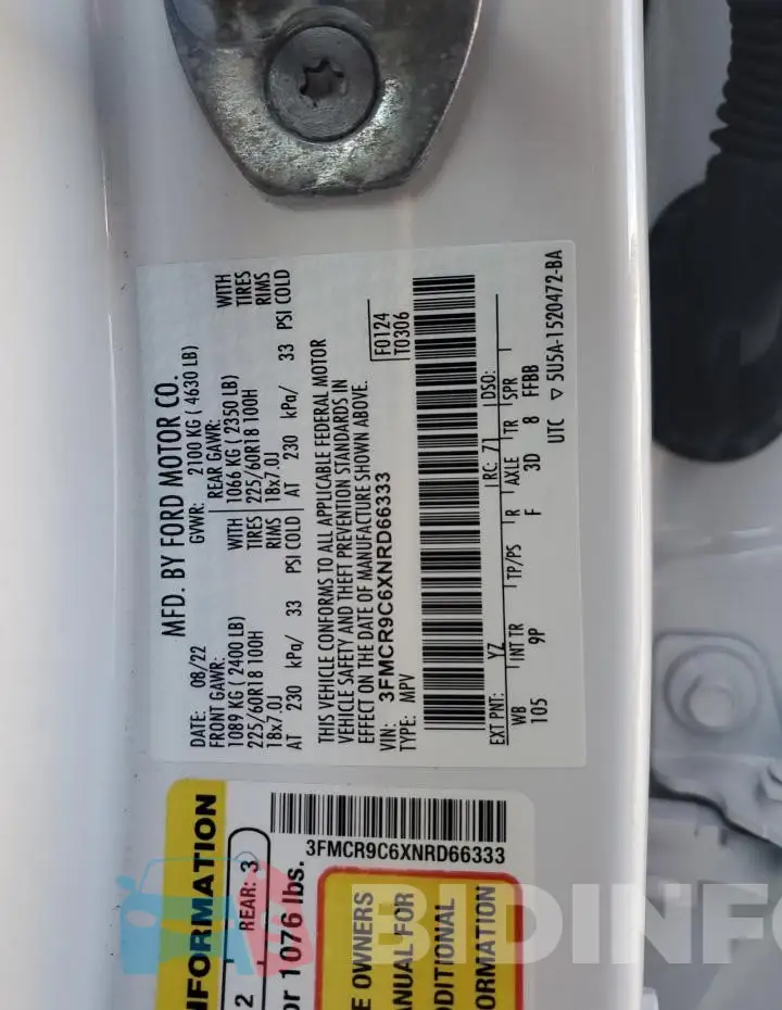 3FMCR9C6XNRD66333 Photo# 13
