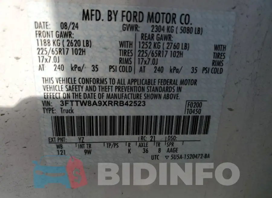 3FTTW8A9XRRB42523 Photo# 13