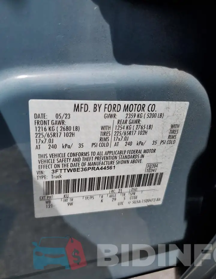 3FTTW8E36PRA44561 Photo# 12