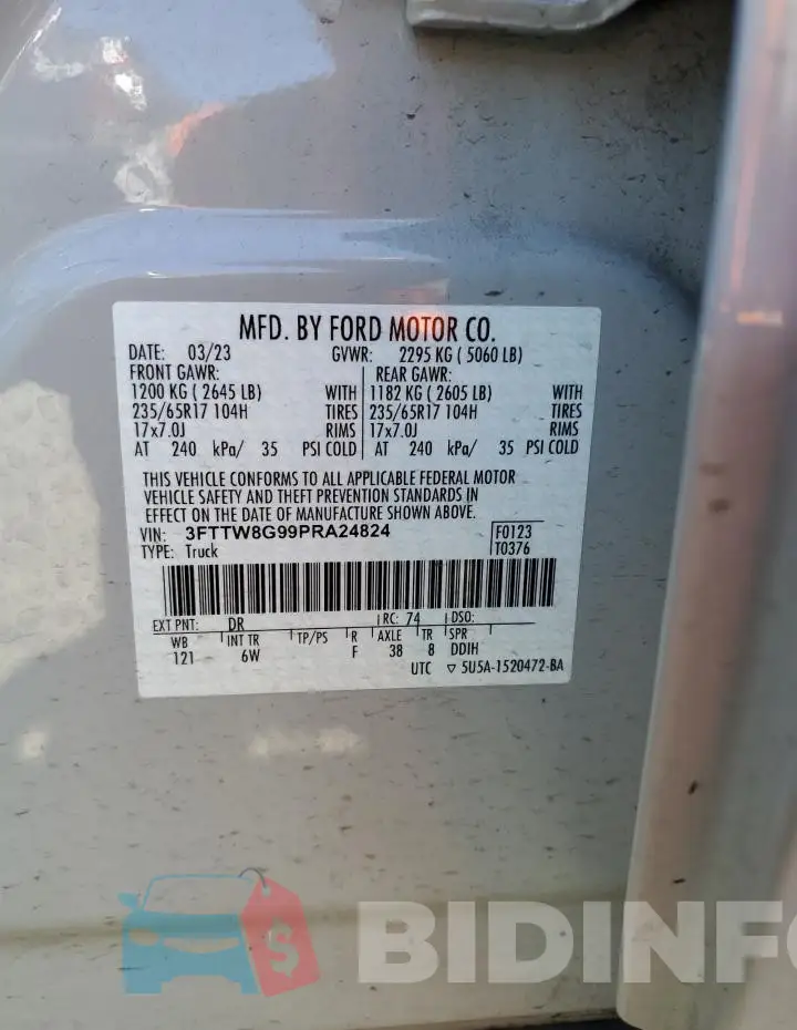 3FTTW8G99PRA24824 Photo# 12