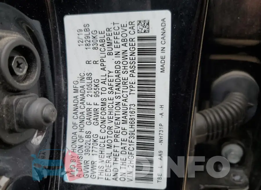 2HGFC1F39LH681673 Photo# 13