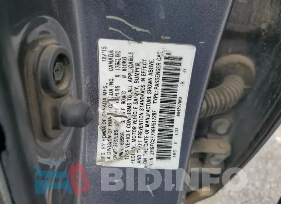 2HGFC2F79GH517287 Photo# 13