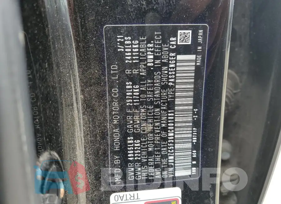JHMZC5F36MC001881 Photo# 12