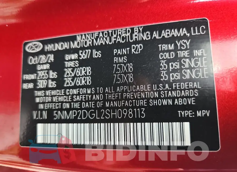 5NMP2DGL2SH098113 Photo# 10