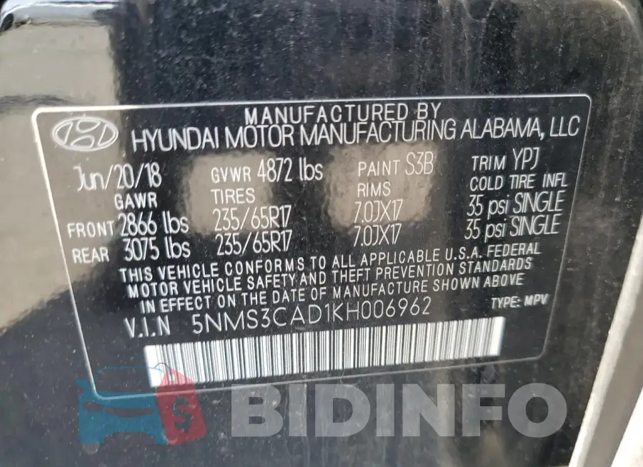 5NMS3CAD1KH006962 Photo# 13