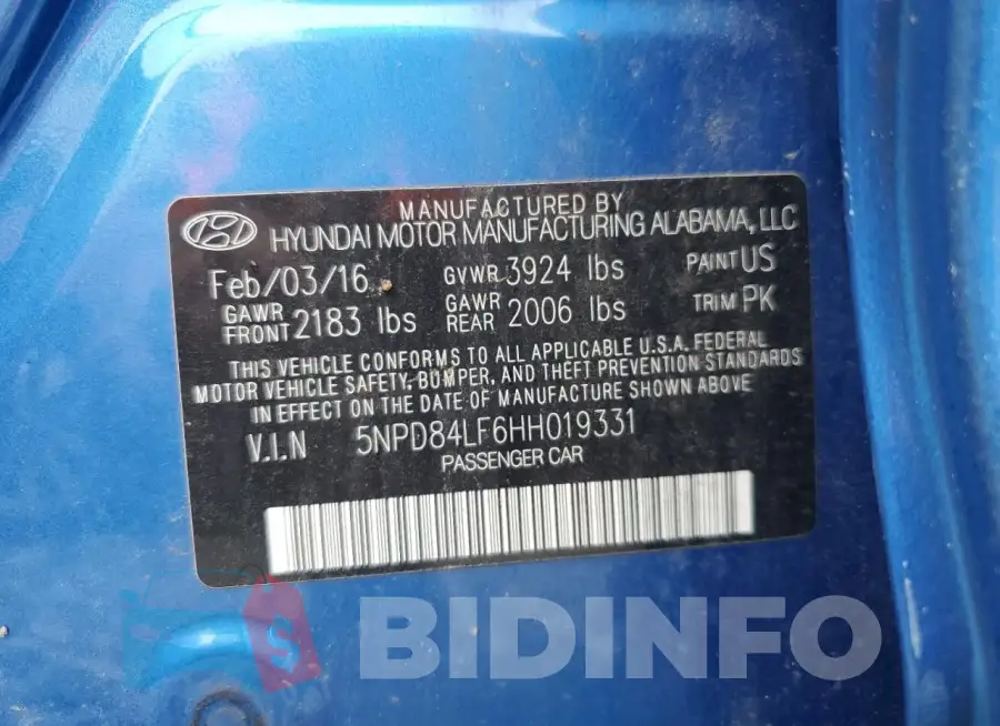 5NPD84LF6HH019331 Photo# 12