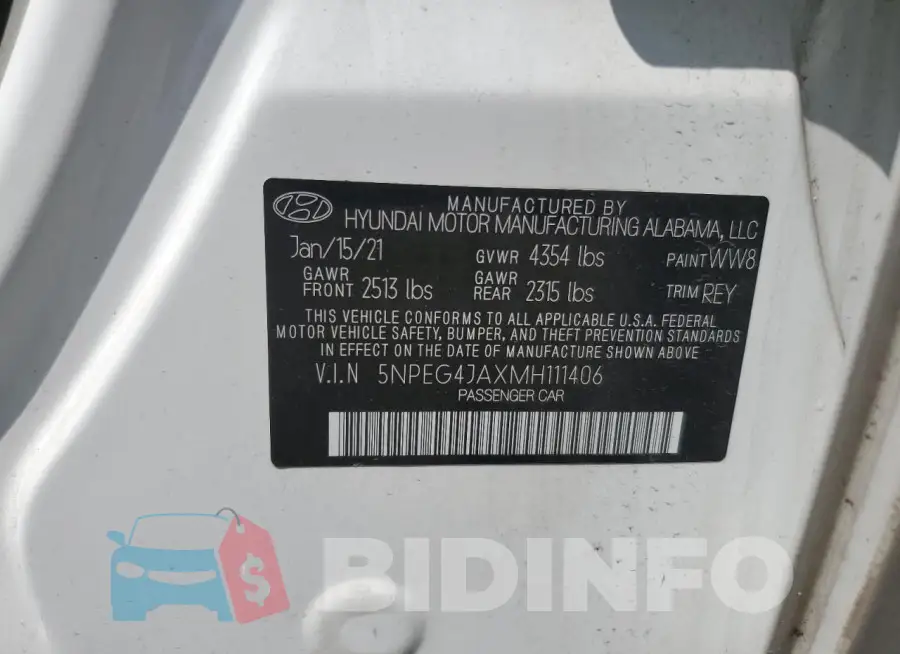 5NPEG4JAXMH111406 Photo# 12