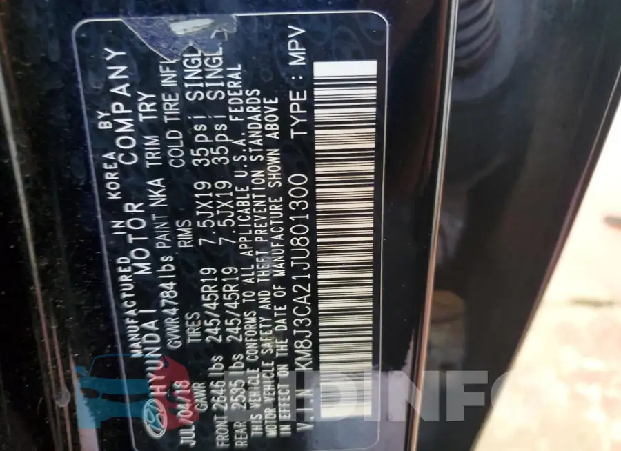 KM8J3CA21JU801300 Photo# 13