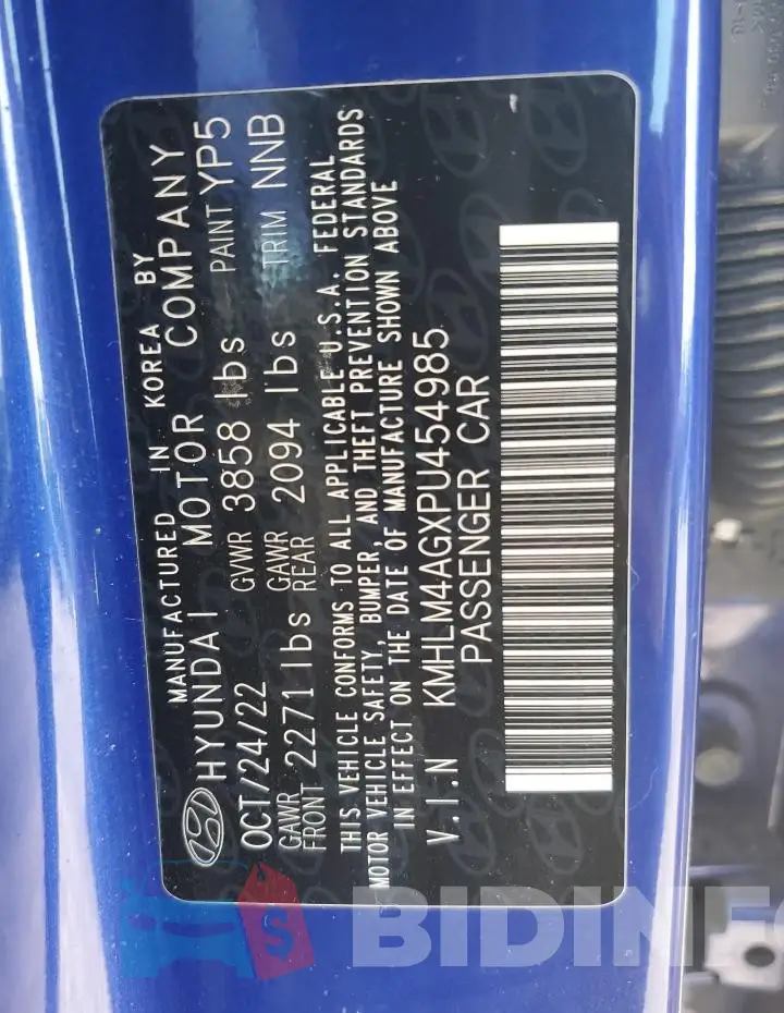KMHLM4AGXPU454985 Photo# 12