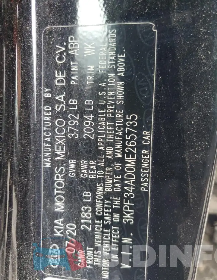 3KPF34AD0ME265735 Photo# 12
