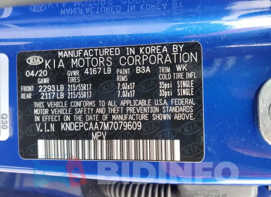 KNDEPCAA7M7079609 Photo# 14