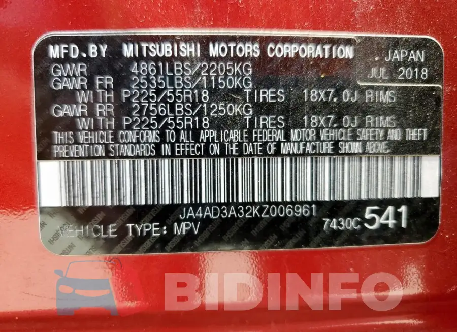 JA4AD3A32KZ006961 Photo# 14