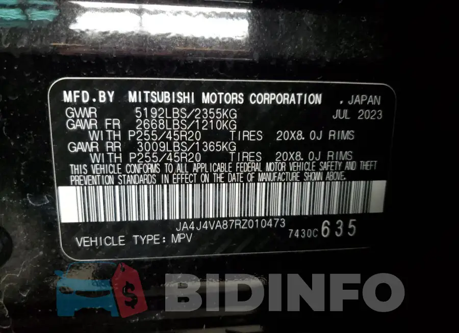JA4J4VA87RZ010473 Photo# 12