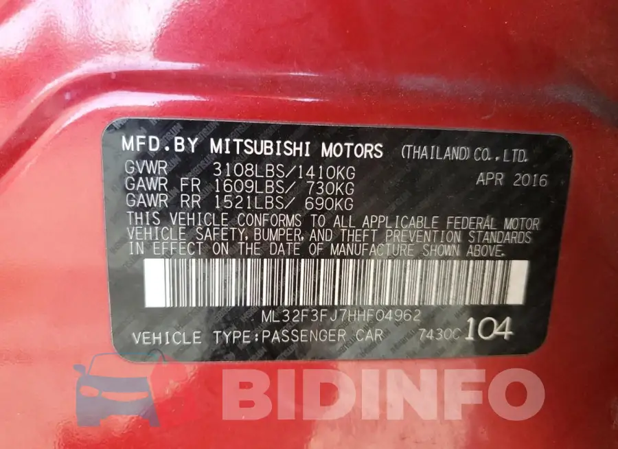 ML32F3FJ7HHF04962 Photo# 12