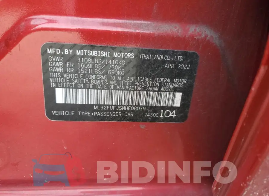 ML32FUFJ5NHF08039 Photo# 12