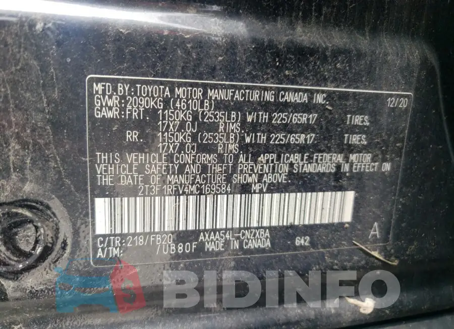 2T3F1RFV4MC169584 Photo# 13