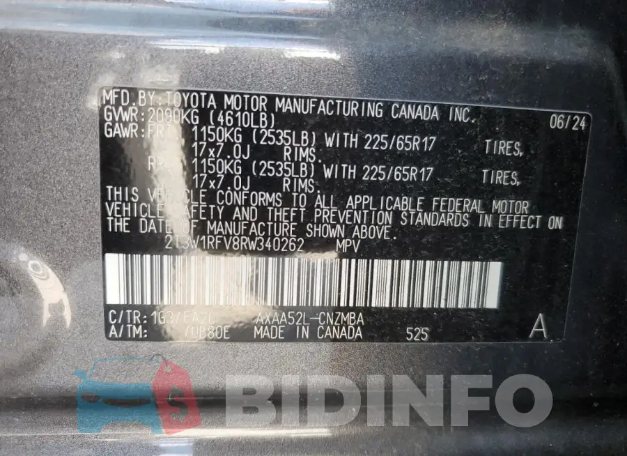 2T3W1RFV8RW340262 Photo# 12