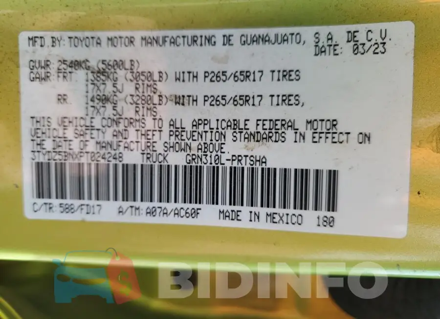 3TYDZ5BNXPT024248 Photo# 13
