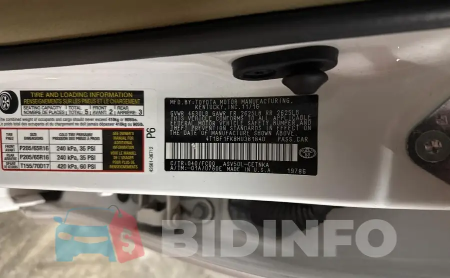 4T1BF1FK8HU361840 Photo# 10