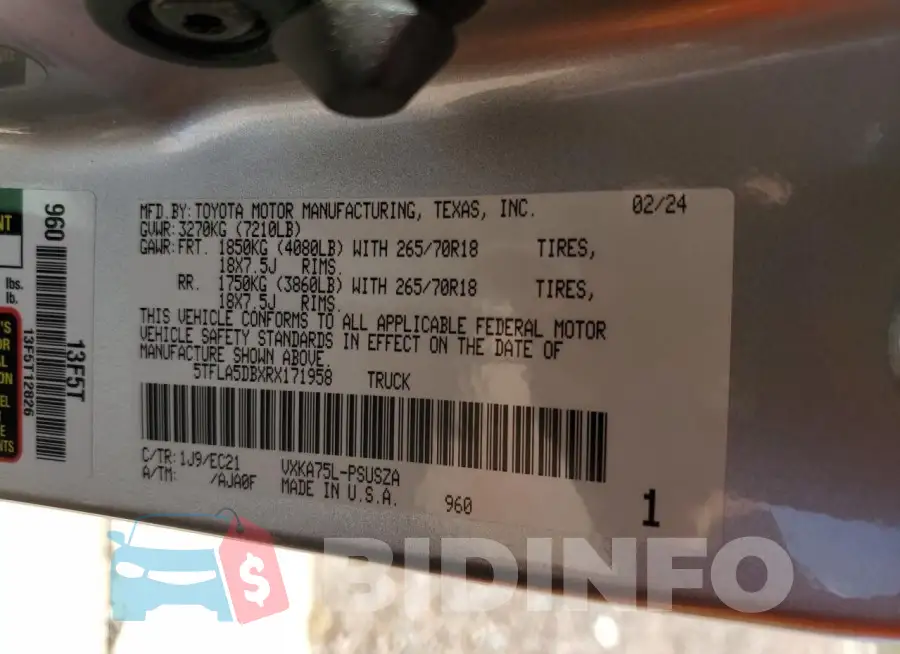 5TFLA5DBXRX171958 Photo# 13
