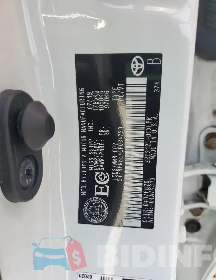 5YFBPRBE4LP034759 Photo# 13