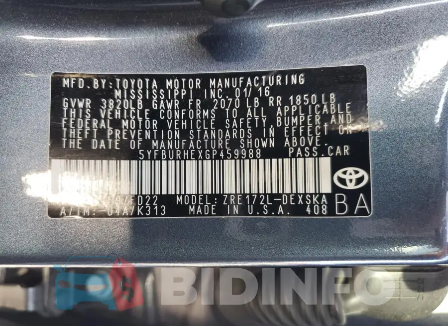 5YFBURHEXGP459988 Photo# 13