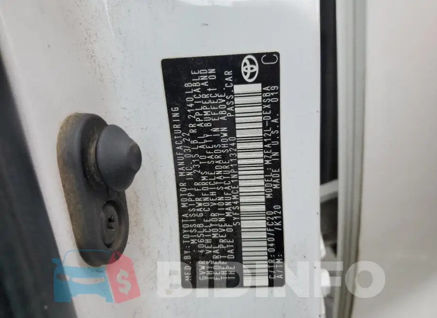 5YFS4MCE1NP113240 Photo# 12