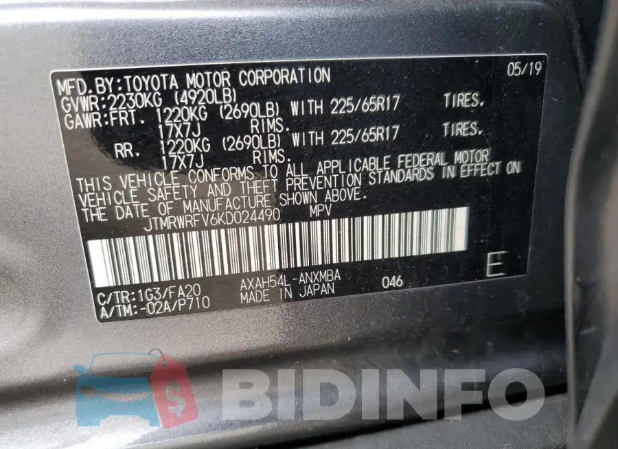JTMRWRFV6KD024490 Photo# 13