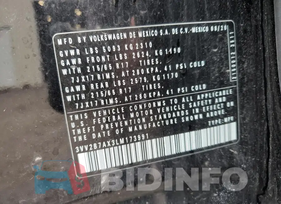 3VV2B7AX3LM173991 Photo# 14