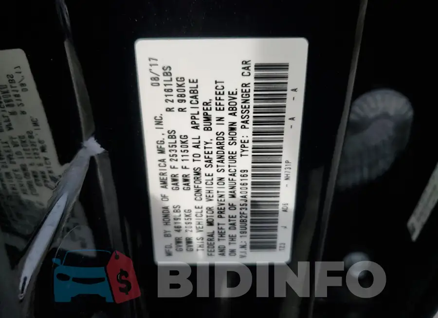 19UUB2F35JA006169 Photo# 12