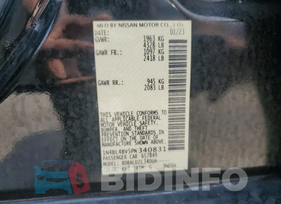 1N4BL4BV5PN340831 Photo# 12