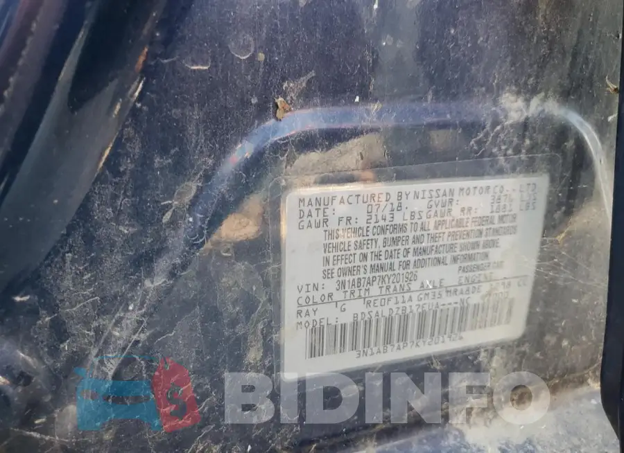 3N1AB7AP7KY201926 Photo# 12