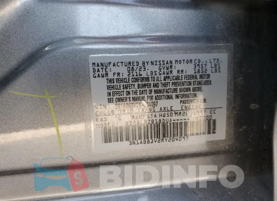 3N1AB8BV2RY204097 Photo# 12