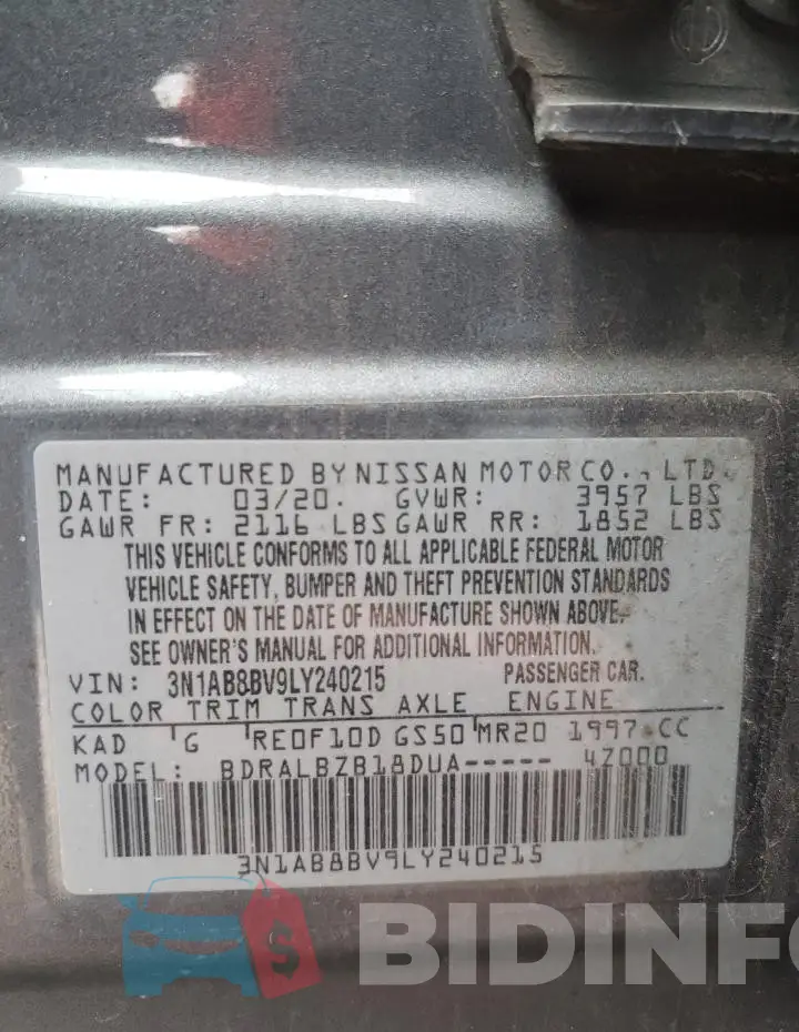 3N1AB8BV9LY240215 Photo# 12