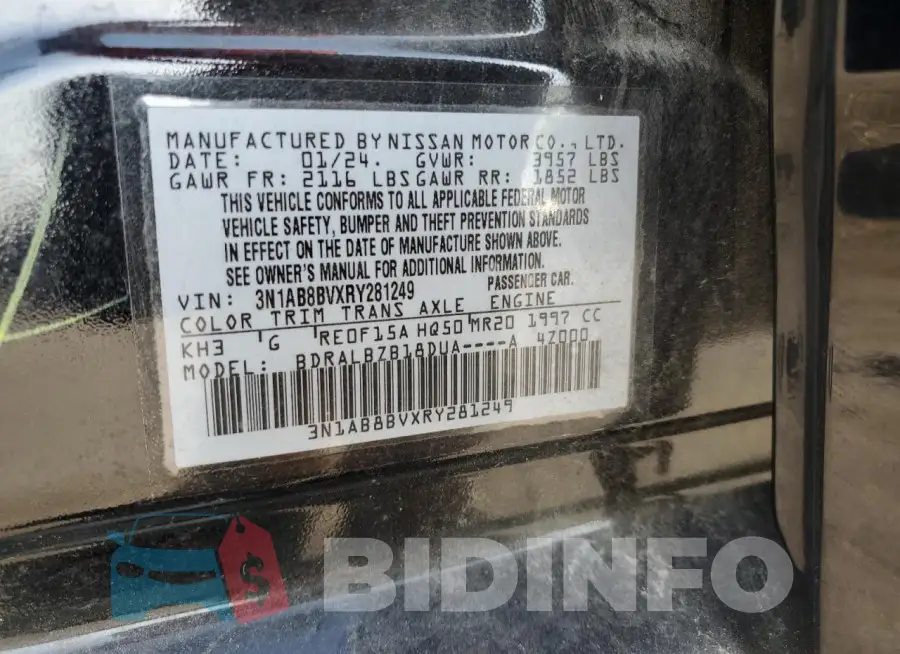 3N1AB8BVXRY281249 Photo# 12