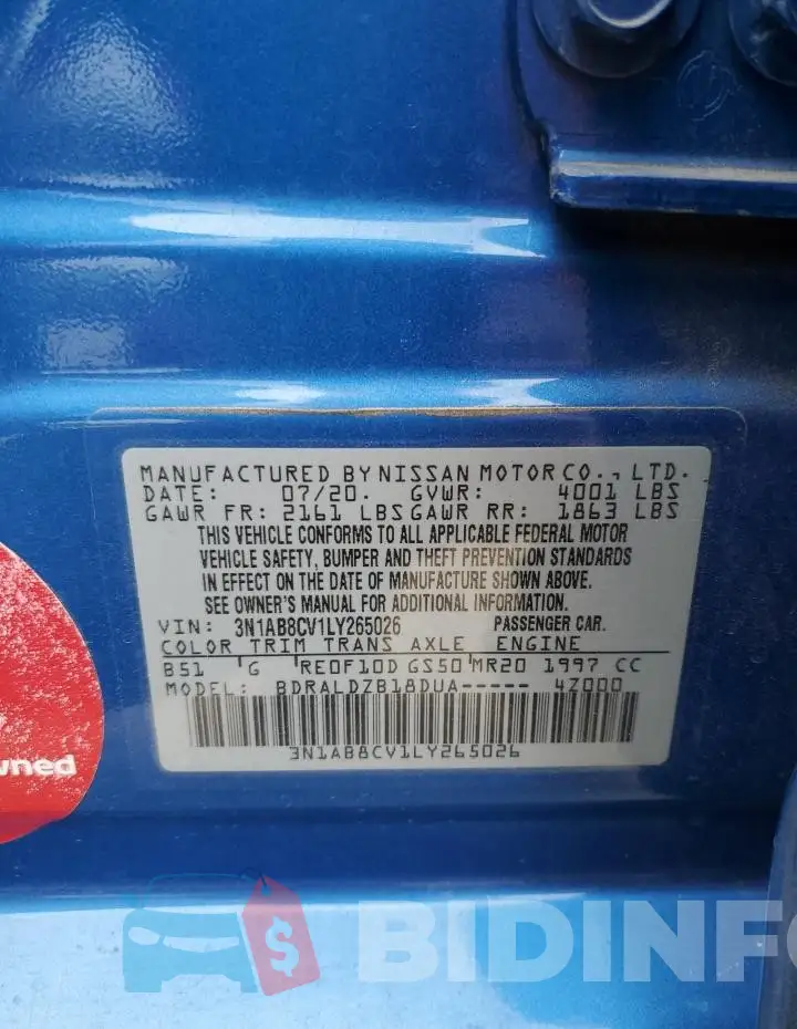 3N1AB8CV1LY265026 Photo# 12