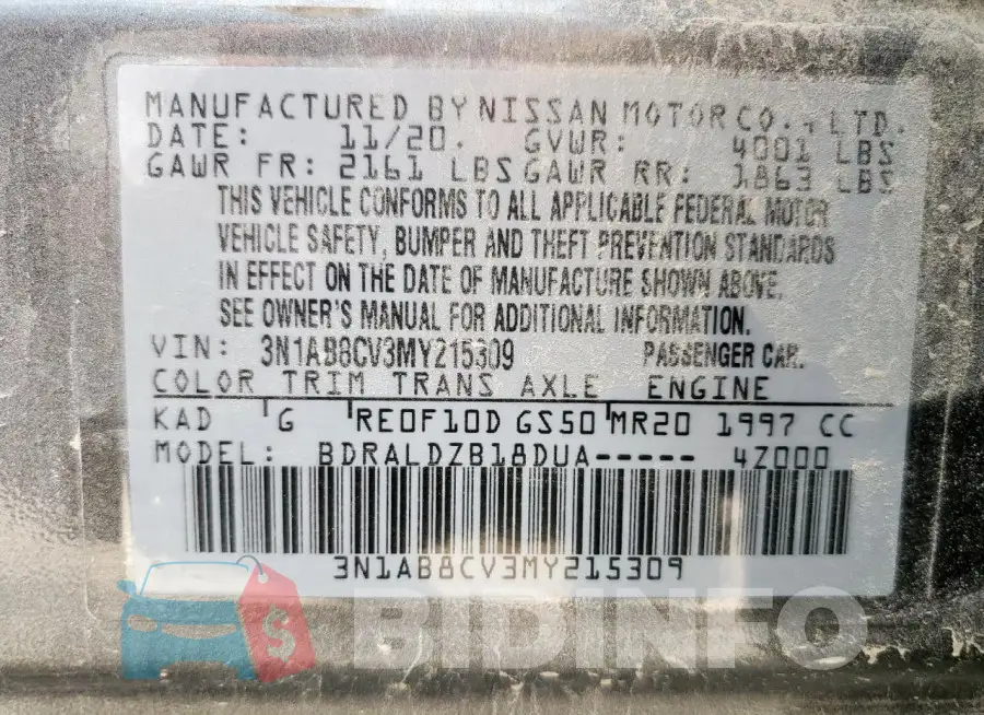 3N1AB8CV3MY215309 Photo# 13