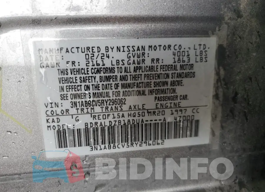 3N1AB8CV5RY296062 Photo# 13