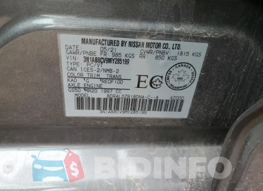 3N1AB8CV9MY285199 Photo# 13