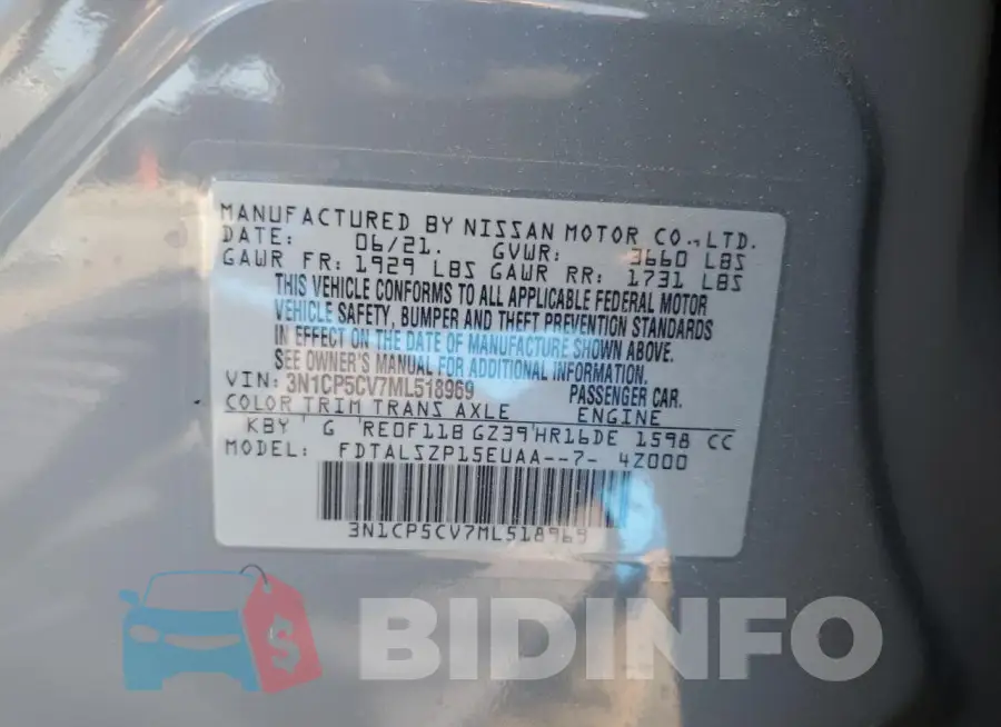3N1CP5CV7ML518969 Photo# 12