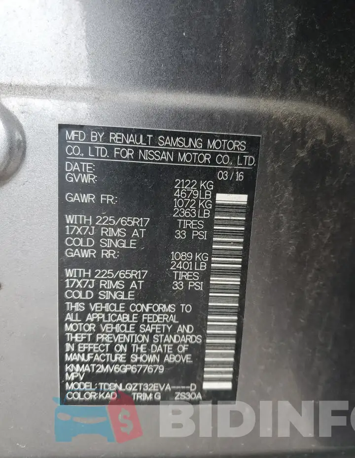 KNMAT2MV6GP677679 Photo# 14